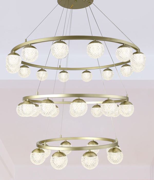 W 그란데 3단 160W 크리스탈형 펜던트조명 대형샹들리에