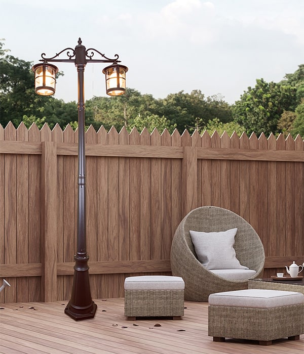 노비스 정원등, 야외 조명, 가로등, 외부조명 (2등 2.1M / 3등 2.54M 커피색)