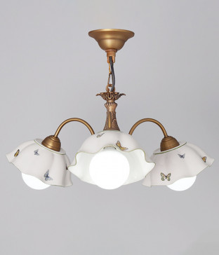 버터린 3등 원형 도자기식탁등 펜던트조명