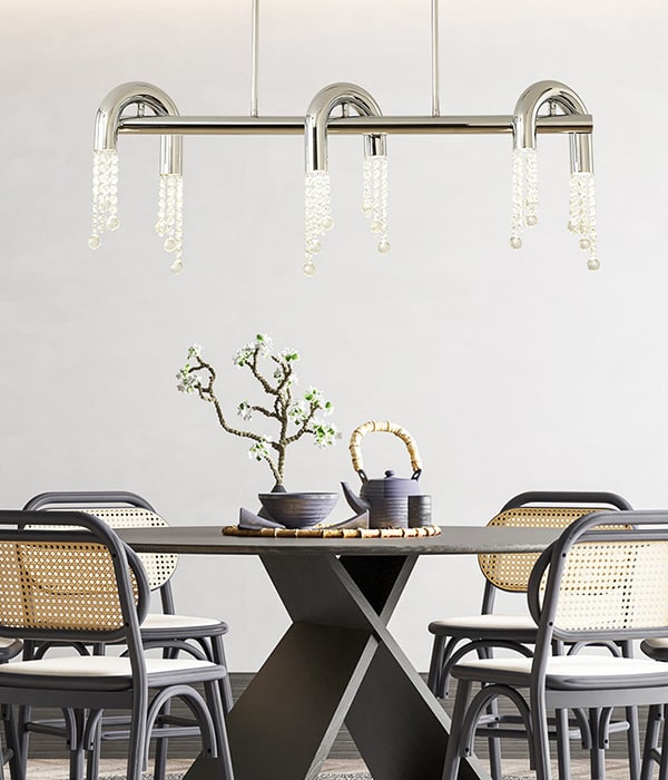 로드레 크리스탈 펜던트 식탁조명 LED30W 골드,크롬