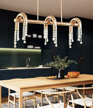 로드레 크리스탈 펜던트 식탁조명 LED30W 골드,크롬